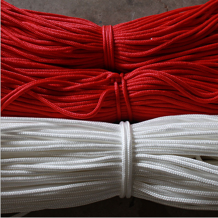 红白色编织绳红白色编织绳尼龙异形网编织绳彩色多股绳耐磨抗风化厂家直销