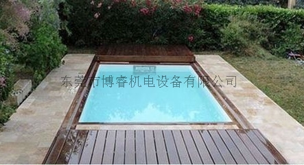 游泳池自动盖膜板 游泳池盖板 泳池盖板安全防尘保温盖板图片