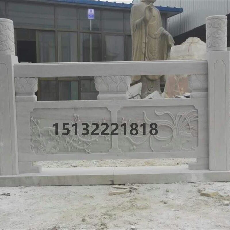供应河北石雕  曲阳雕塑 北京草白玉栏杆 汉白玉栏板 园林绿化雕塑图片
