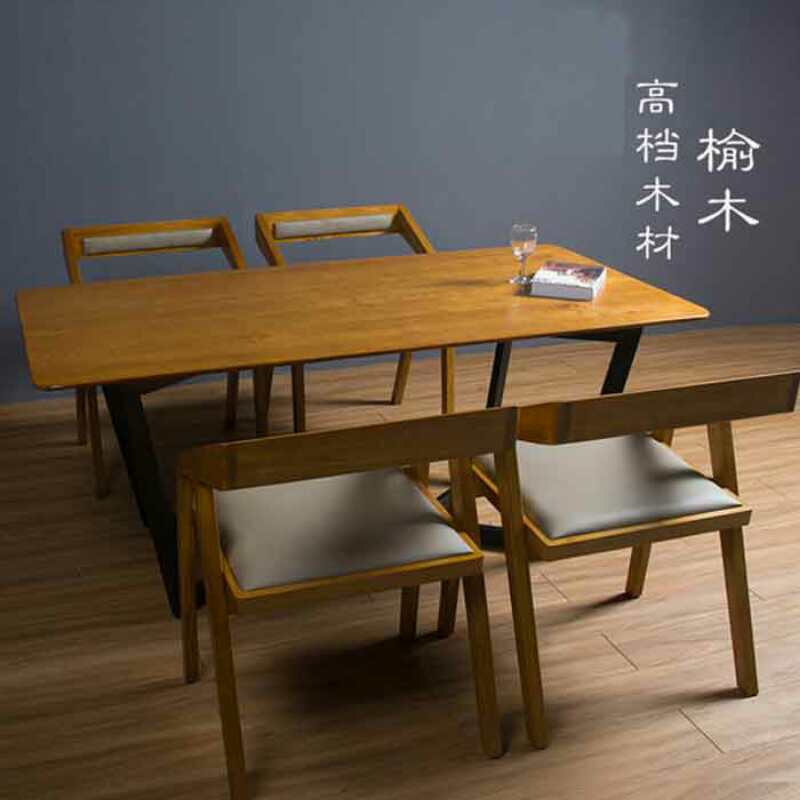 深圳餐厅家具定做北欧复古实木餐椅批发