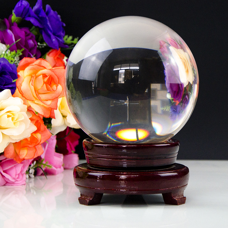 水晶玻璃球定做 透明光球定制摆件 金华水晶玻璃球定做图片
