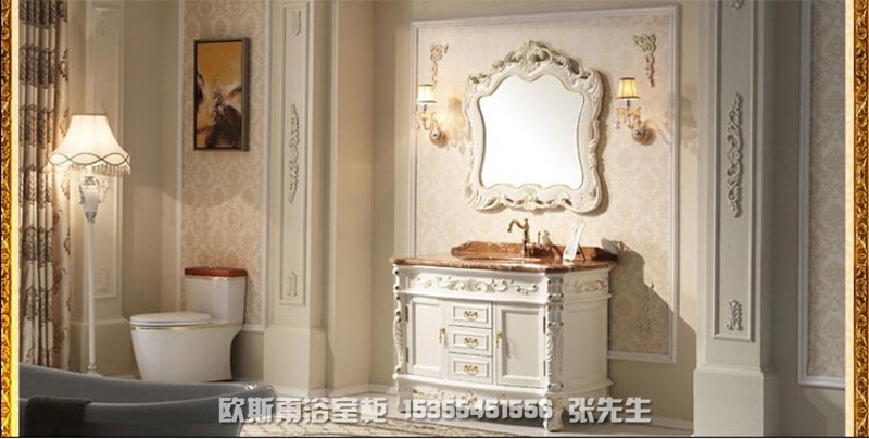 杭州欧斯雨欧式浴室柜洗浴柜橡木天然大理石台面颜色任选 厂家直销