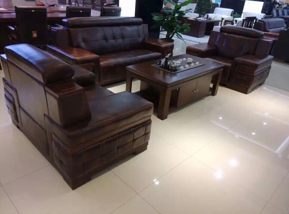 水曲柳木沙发，天津中式沙发，办公