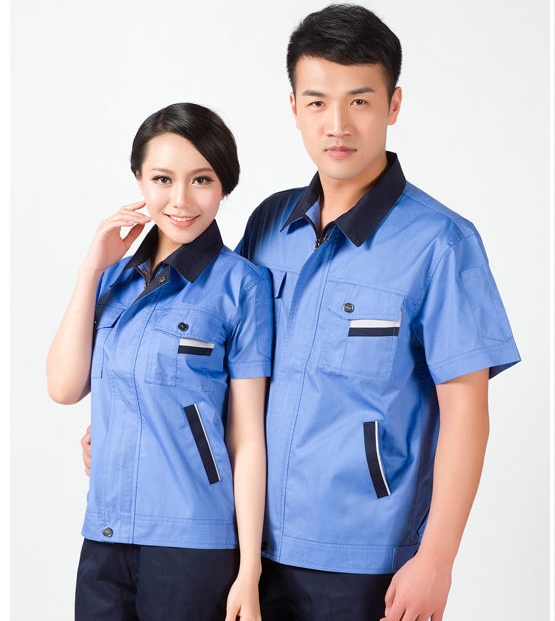 供应重庆夏季工作服，重庆机械加工厂员工服装绣字图片