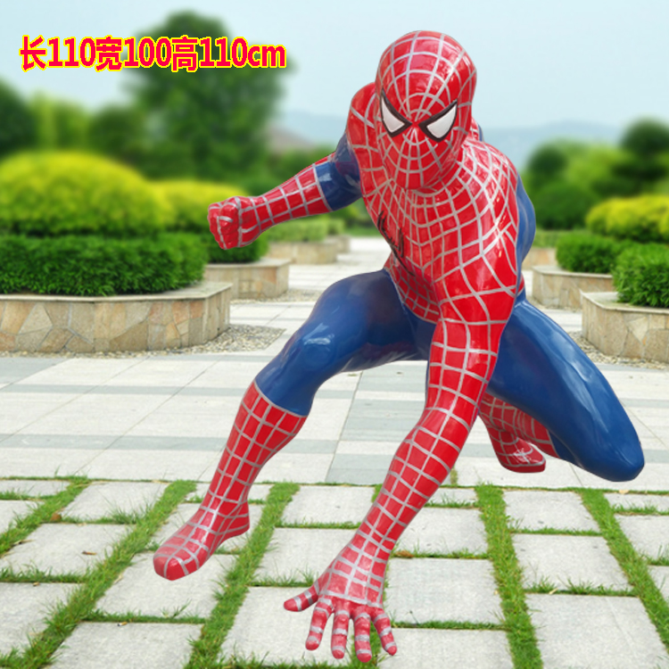 玻璃钢蜘蛛侠雕塑影视人物复仇者联盟玻璃钢雕塑主题商场迎宾摆件图片