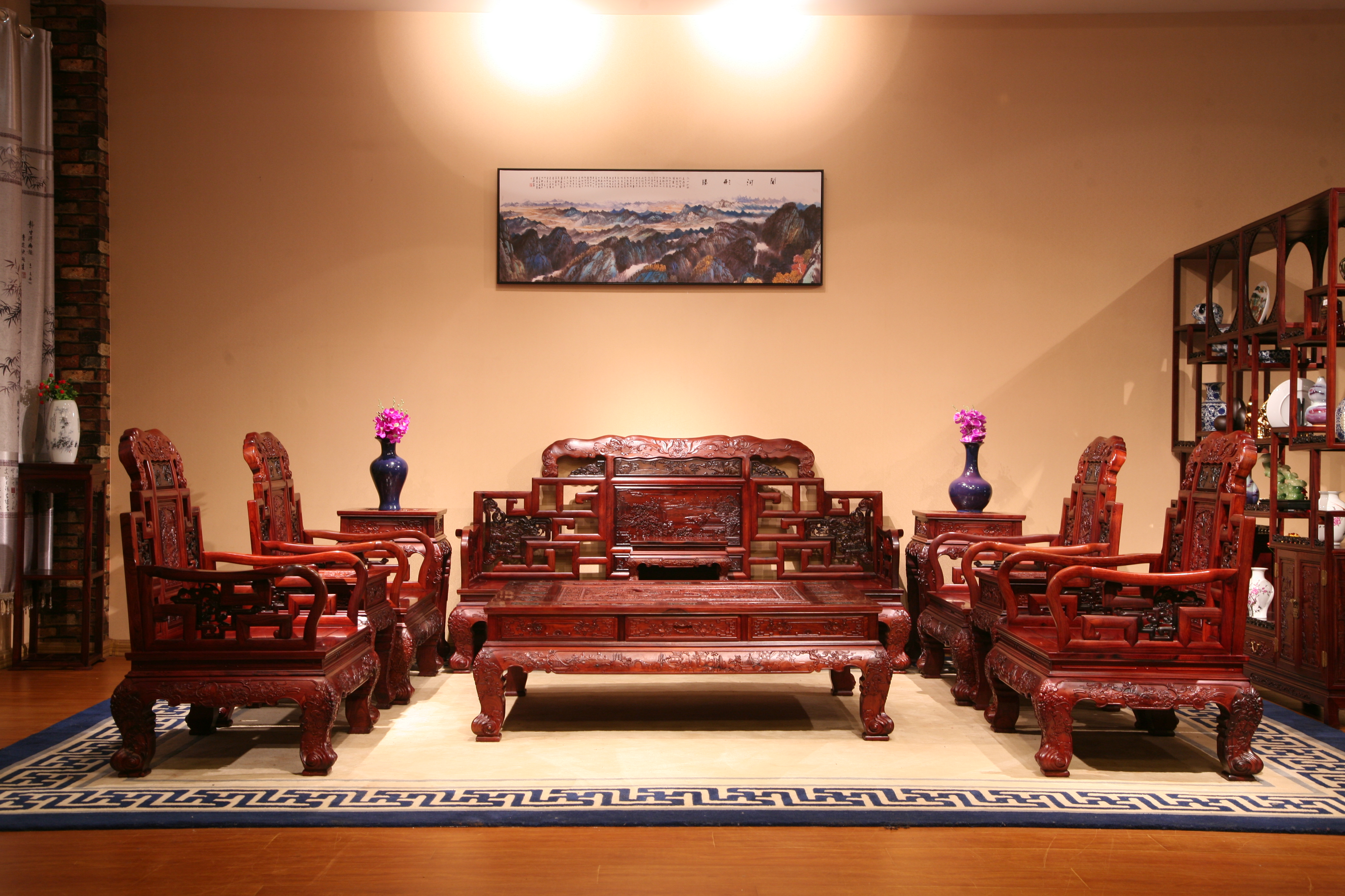 东阳和谐厂家直销红木沙发组合古典沙发组合红木家具实木家具红木沙发组合 红酸枝沙发