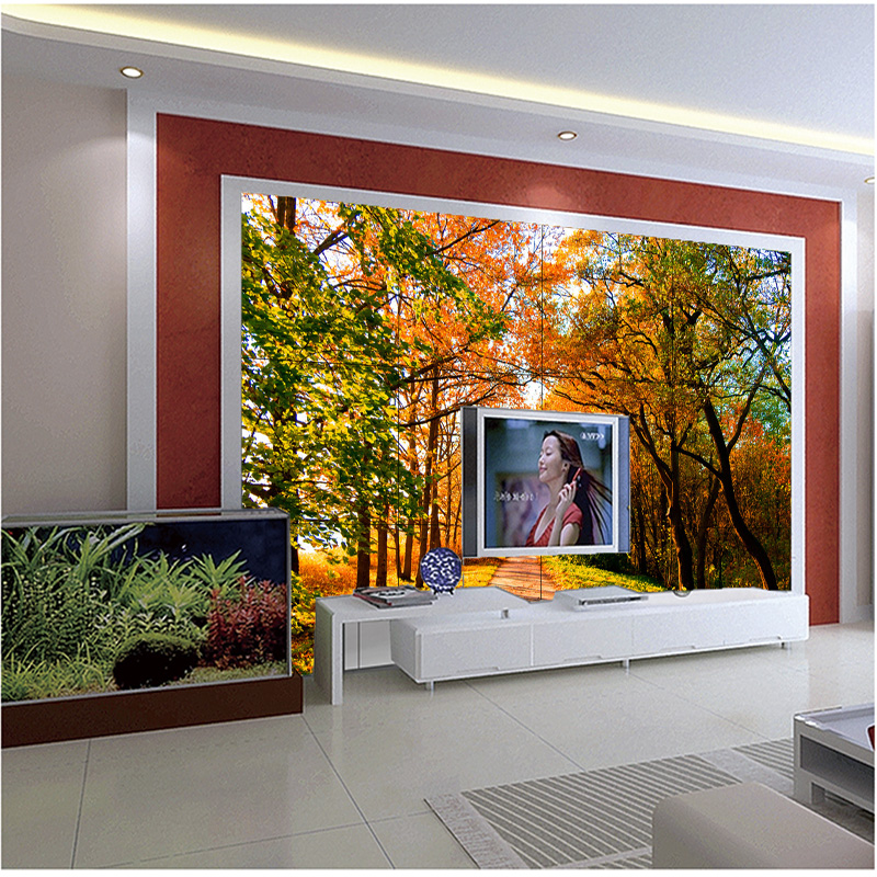 佛山艺术瓷砖背景墙定制厂家 雕刻瓷砖背景墙 金色的秋天图片