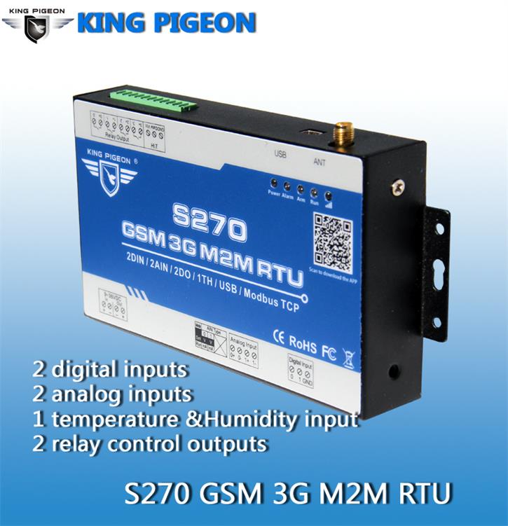 GSM远程数据采集金鸽S270模拟量,数字量,温湿度,采集继电器控制