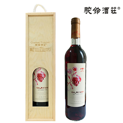 驼铃风干甜红葡萄酒经典浓缩木盒装750ml玫瑰香气女性红酒