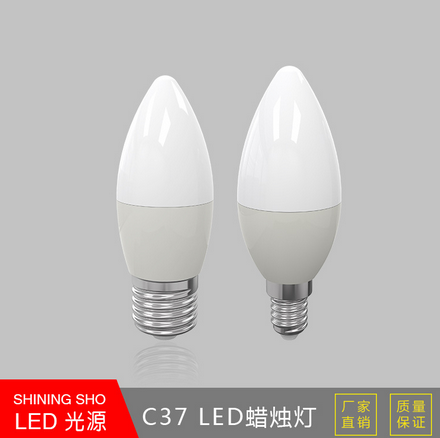 LED塑包铝蜡烛灯 4W 家用LED节能 LED蜡烛灯 LED 尖泡拉尾蜡烛灯