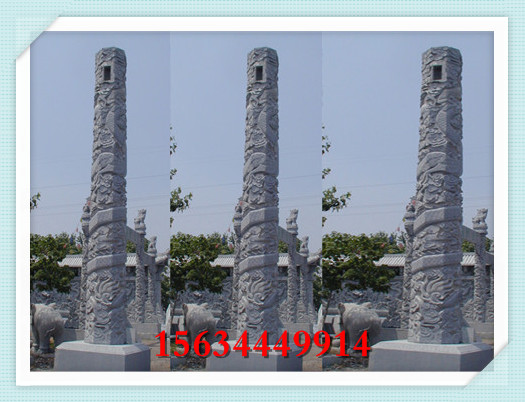 石雕龙柱供应景区石雕龙柱价格 寺院石龙柱雕刻厂家
