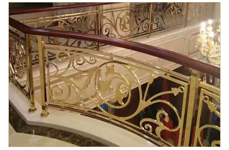 酒店专用铝艺雕刻楼梯护栏定制 辽宁铝艺雕刻楼梯护栏