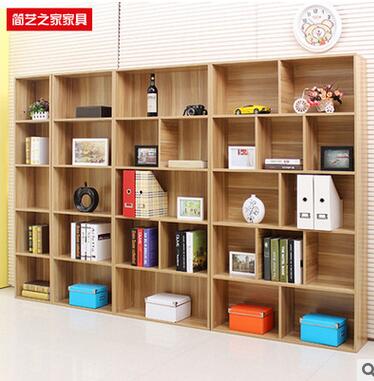 简约现代自由组合书柜书架置物架简易书橱家用落地储物柜子可带门