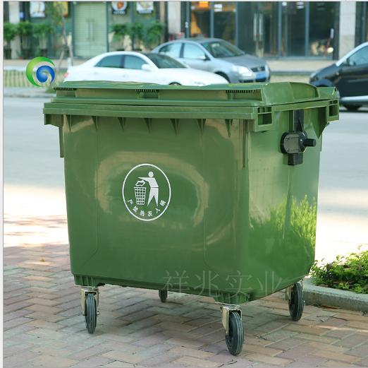 热销 1100升环卫塑胶垃圾桶 小区四轮物业垃圾车 垃圾桶厂价直销