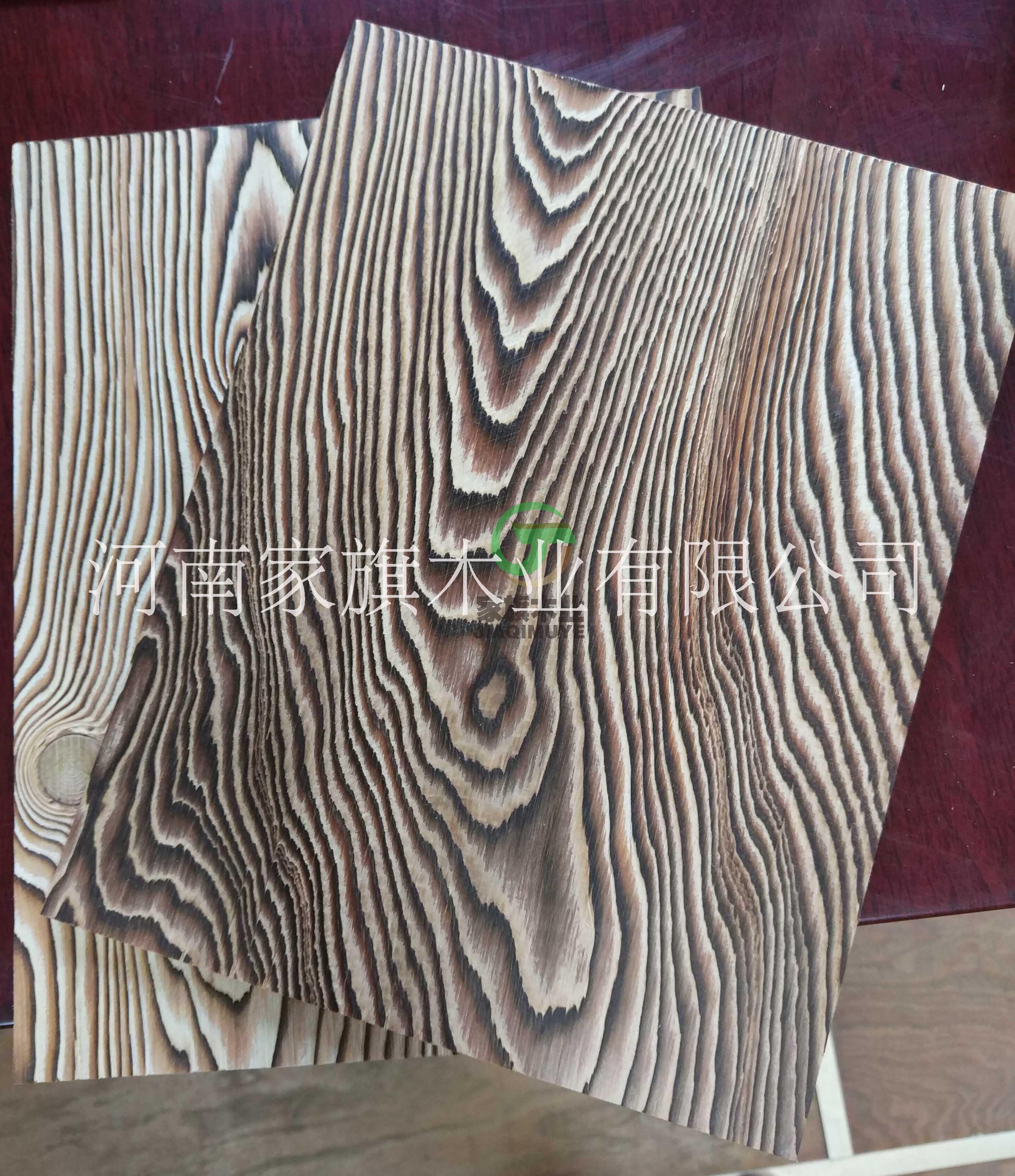 家旗木业仿古碳化曲面板 E0环保耐久使用图片