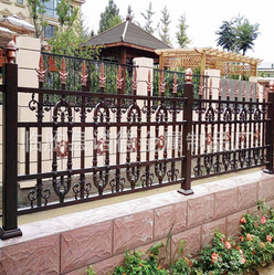 仿红古铜铝合金围墙护栏  欧式铝艺围墙栏杆 小区庭院围墙护栏 欧式铁艺护栏价格图片