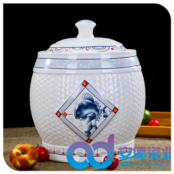 定制陶瓷米罐  景德镇陶瓷药罐   定制陶瓷储蓄罐