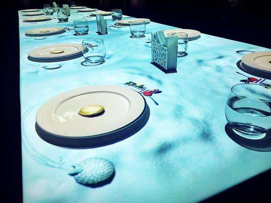 武汉市裸眼3d投影餐桌，投影餐厅厂家