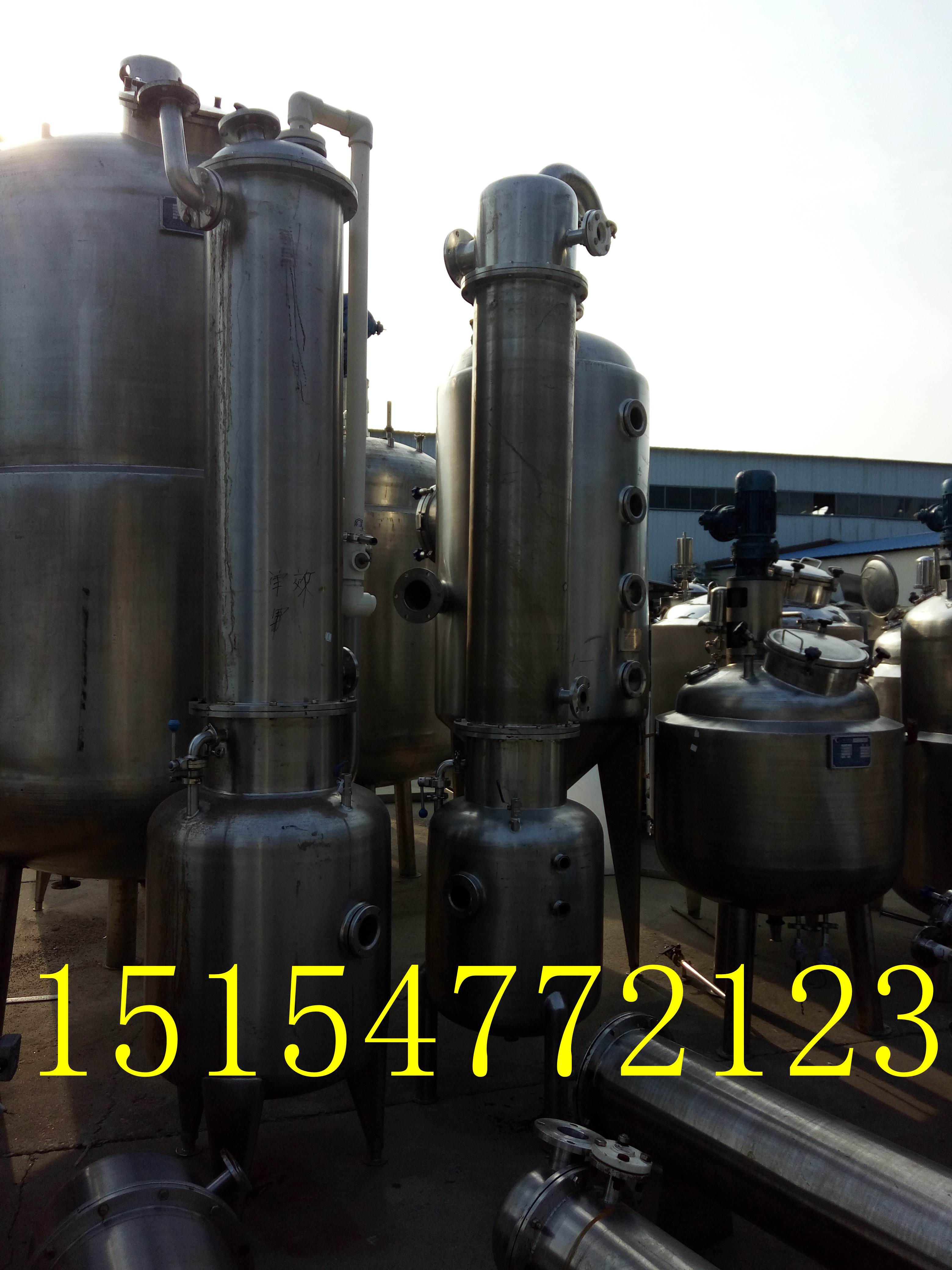 济宁市二手蒸发器厂家长期出售二手蒸发器 二手8吨不锈钢蒸发器 二手MVR蒸发器低价