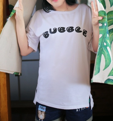 韩版短袖厂家潍坊市韩版短袖  学生印花打底短袖