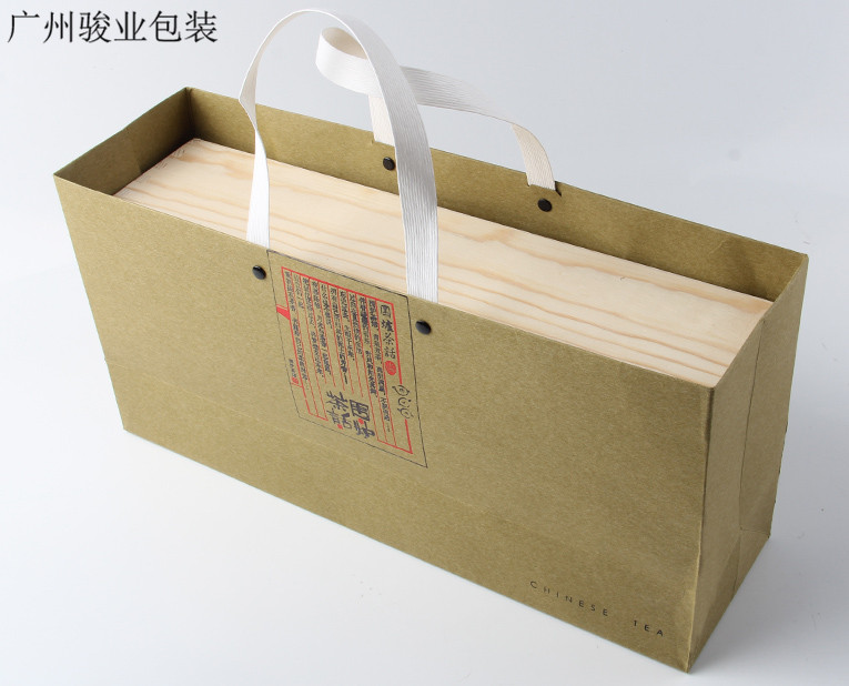 牛皮纸茶叶礼品袋订做是为了什么 牛皮纸茶叶礼品袋订做骏业包装图片