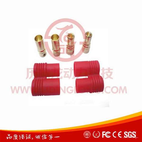 厂家生 产3.5mm香蕉插头 配红色护套 东莞历鼎龙