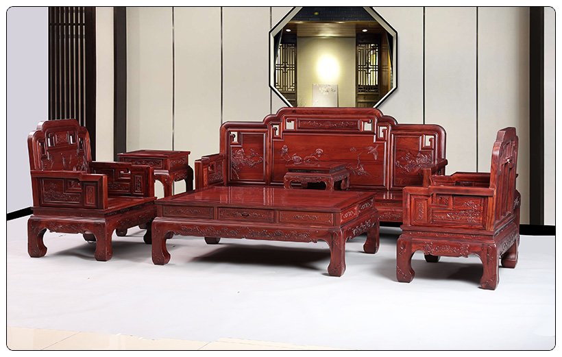 东阳红木沙发实木沙发中式明清古典沙发客厅组合国色天香沙发图片
