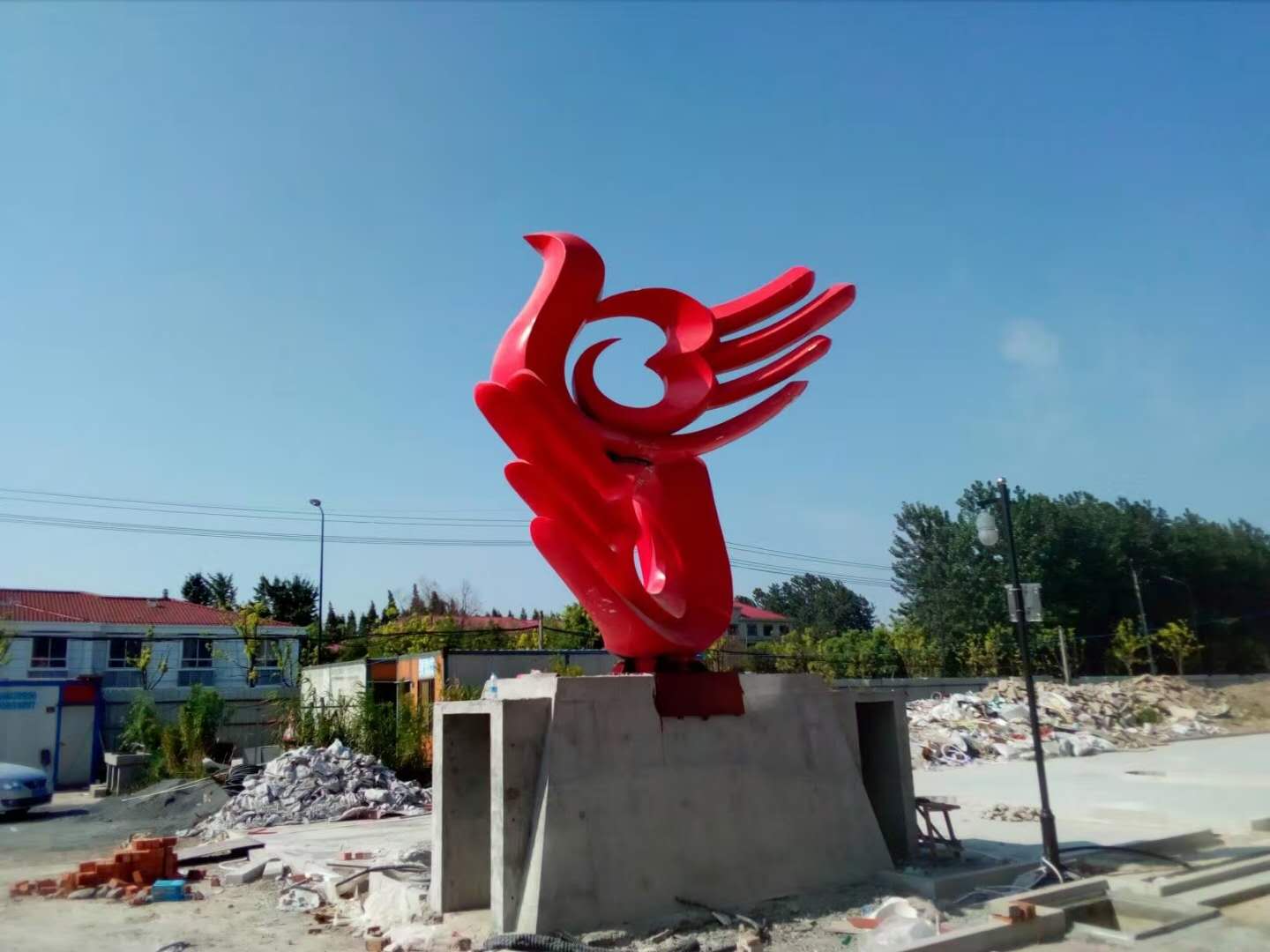 不锈钢雕塑 景观小品 小区雕塑雕塑厂家直销红色 红色雕塑
