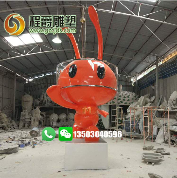 广州玻璃钢卡通蚂蚁雕塑厂家  卡通雕塑来图定做图片