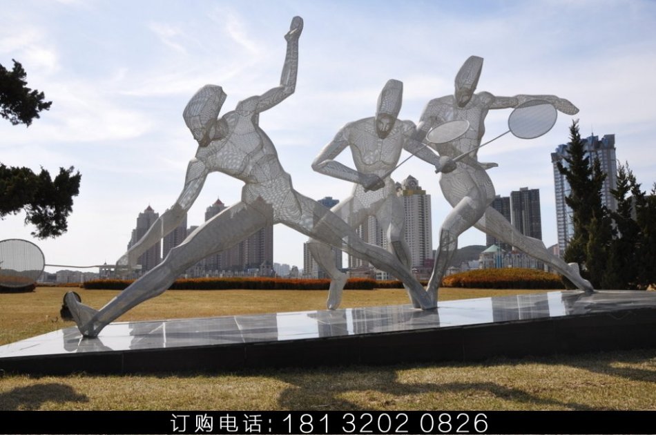 镂空不锈钢雕塑体育运动人物雕塑厂家