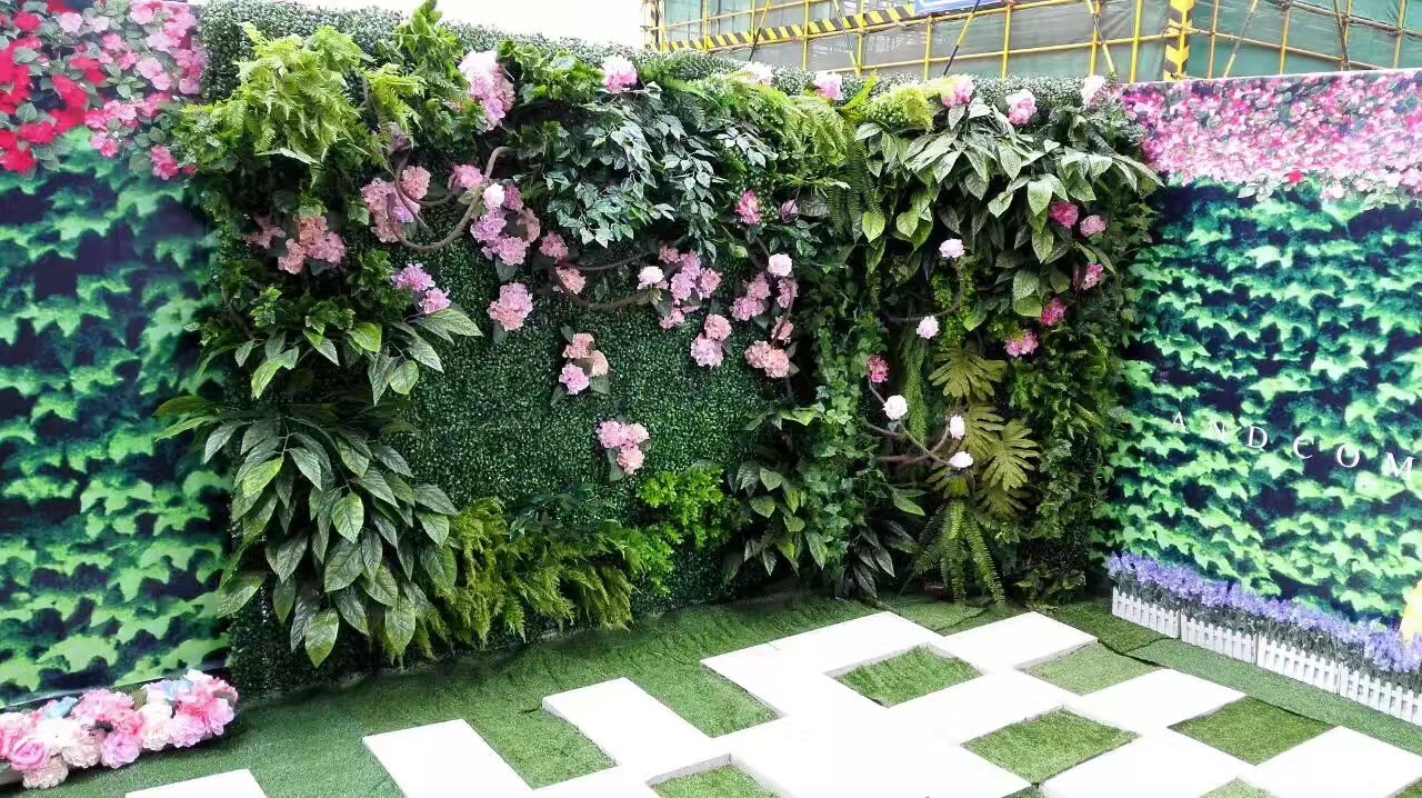 仿真绿植墙批发 仿真绿植墙 植物墙 仿真花墙玫瑰