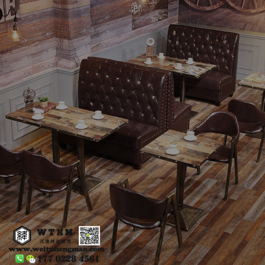天津小吃店酒吧碳化桌椅，钢化玻璃餐桌椅，实木餐桌椅厂家图片
