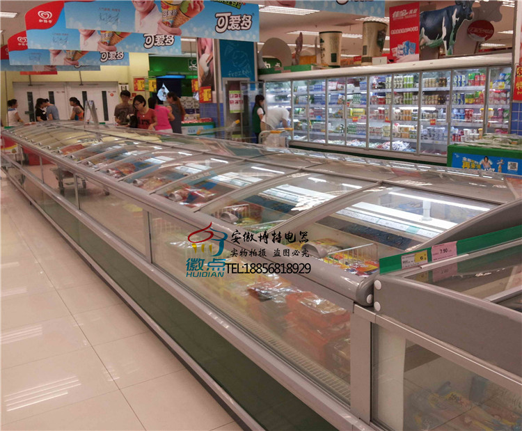 超市商用双岛柜定做卧式冷冻柜超市商用双岛柜汤圆水饺展示柜冷冻雪糕柜