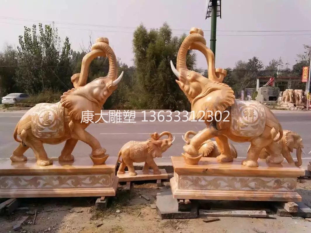 河北省供应石雕大象雕塑门墩一对河北省供应石雕大象雕塑门墩一对