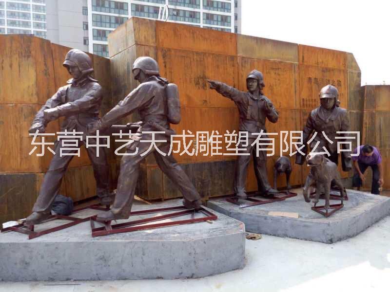 山东东营雕塑彩绘煅铜雕塑图片