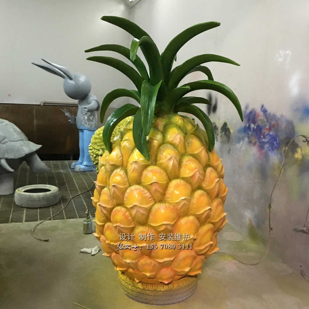 机型菠萝水果雕塑 大型菠萝水果雕塑 厂家批量生产图片