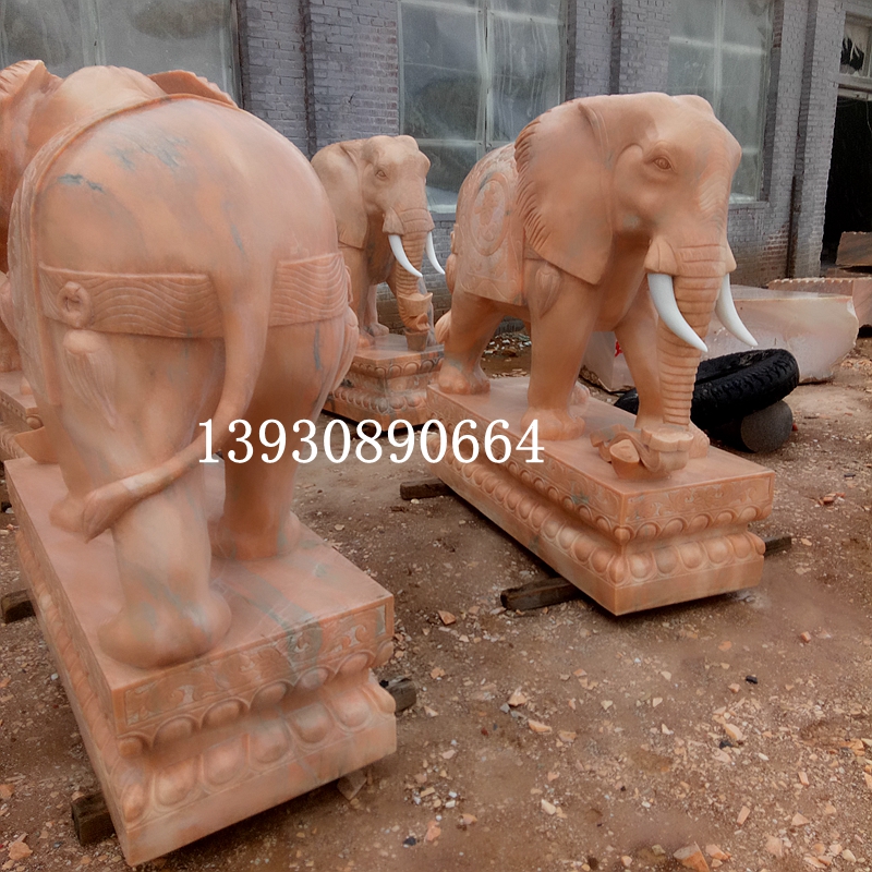 曲阳石雕大象雕刻图片 园林大象石雕设计定做 博宝雕刻厂图片
