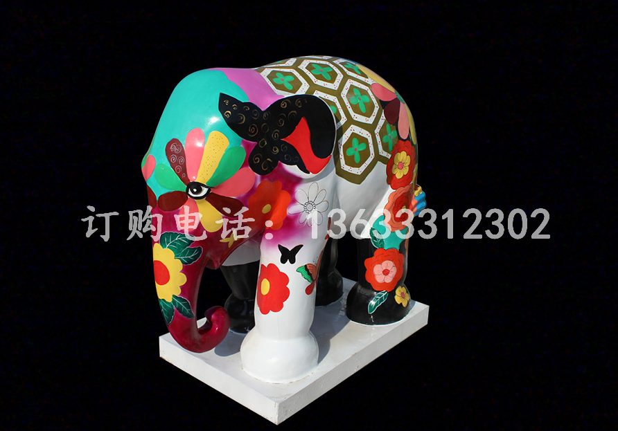 湖南厂家定制彩绘动物雕塑大象雕塑