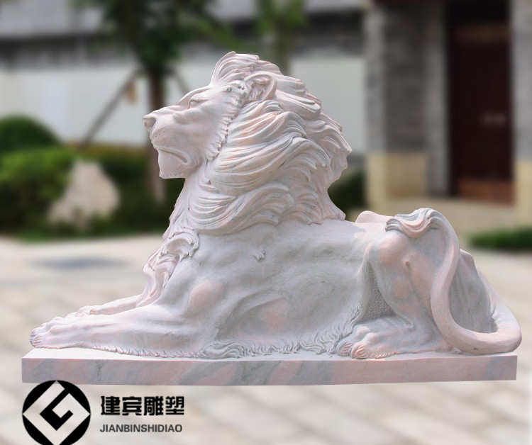 石雕欧式狮子 西方欧式现代狮子 石雕工艺品 公园动物石雕大型摆件图片