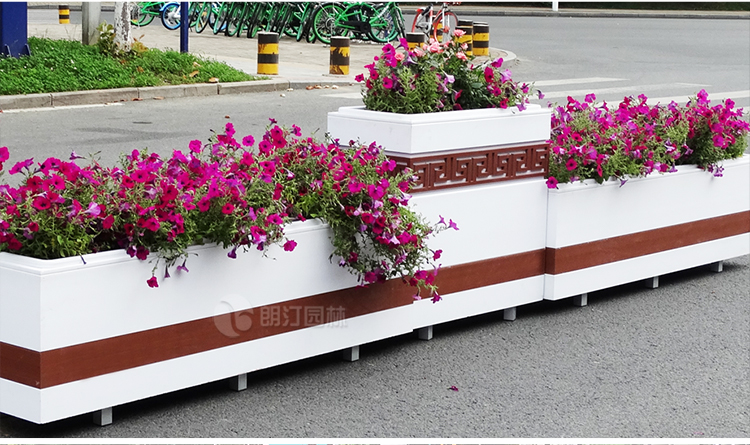 中央隔离带绿化花箱 中国风腰带雕花组合花箱