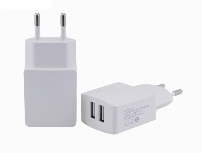 3C认证双USB充电器 CCC认证5V2.1A电源适配器 CCC手机USB充电器图片