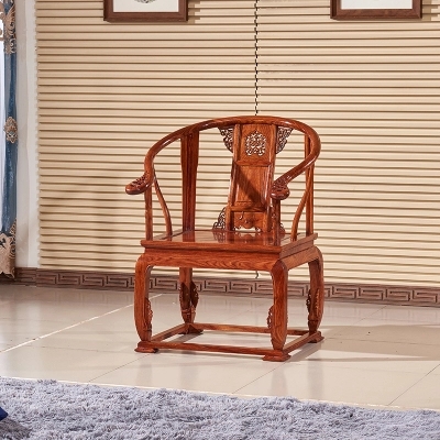 红木家具皇宫椅实木圈椅太师椅单人中式椅子茶椅仿古官帽椅