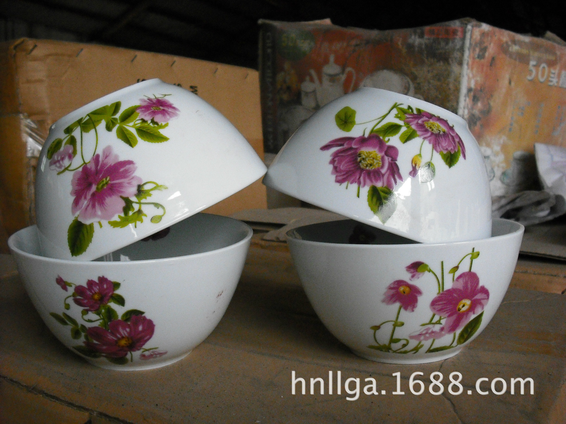 陶瓷碗批发 人字纹碗  日式餐具 花纹碗