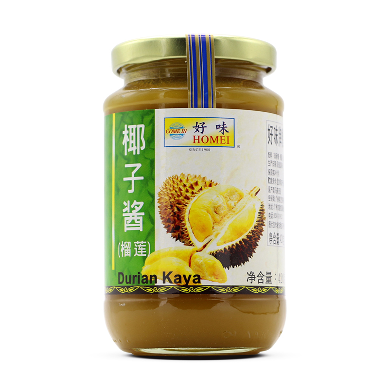 马来西亚好味牌榴莲椰子酱420g 咖椰酱kaya榴莲咖吔 榴莲蛋椰酱图片
