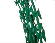 浸塑PVC包塑镀锌刀片刺绳防护网浸塑PVC包塑镀锌刀片刺绳防护网/护栏网