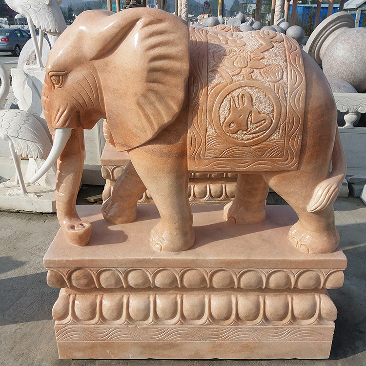 保定市吉祥如意石雕大象雕塑喷水石头大象厂家