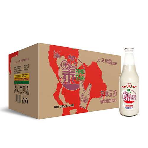 大马邦300ml瓶装芝麻豆奶，植物蛋白饮料厂家招商代理