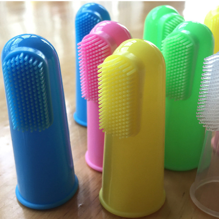 硅胶手指牙刷厂家亚马逊指定工厂直接销售生产订制各种尺寸宠物指套刷硅胶手指牙刷 宠物牙刷