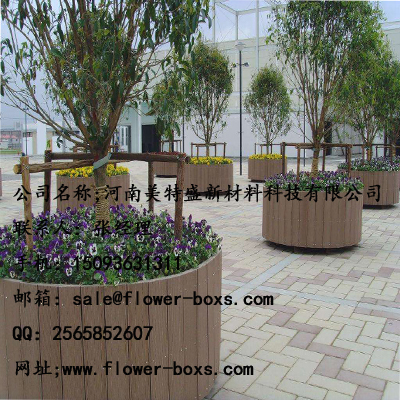 郑州塑木花箱，河南商业街塑木花箱，河南户外塑木花箱