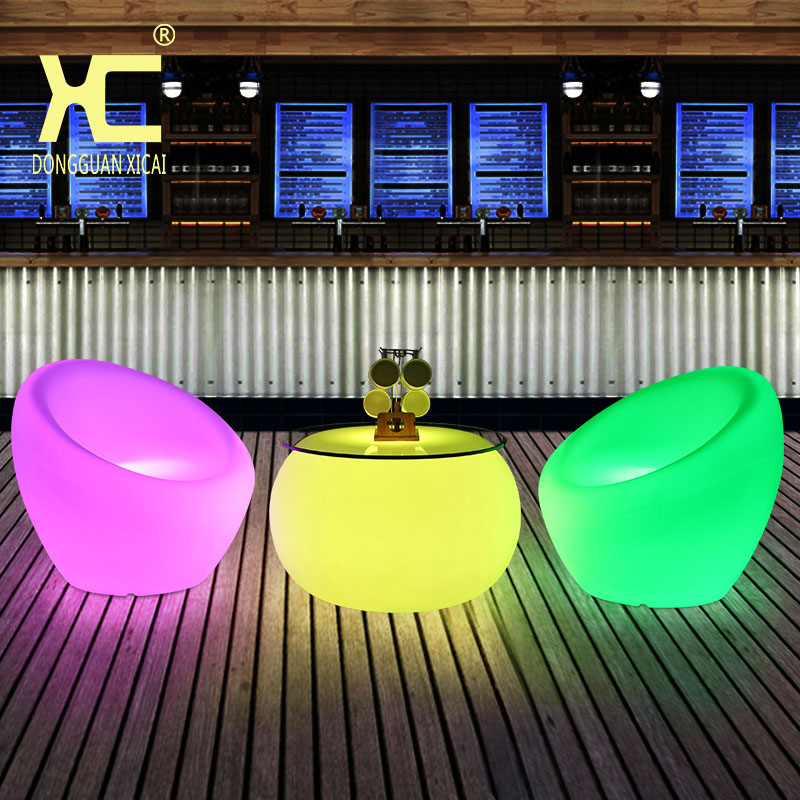 简约现代户外庭院阳台休闲酒吧餐厅桌椅家具 酒吧创意发光茶几图片